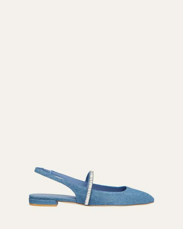 Stefanie Denim Slingback Ballerina Flats